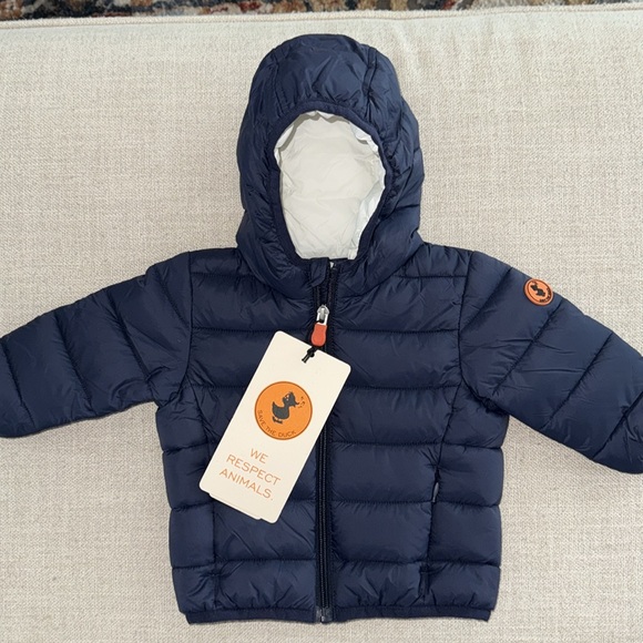 SAVE THE DUCK Other - Save The Duck Puffer Jacket. Baby Size 6-9 Months. Navy Hooded “Wally” NWT